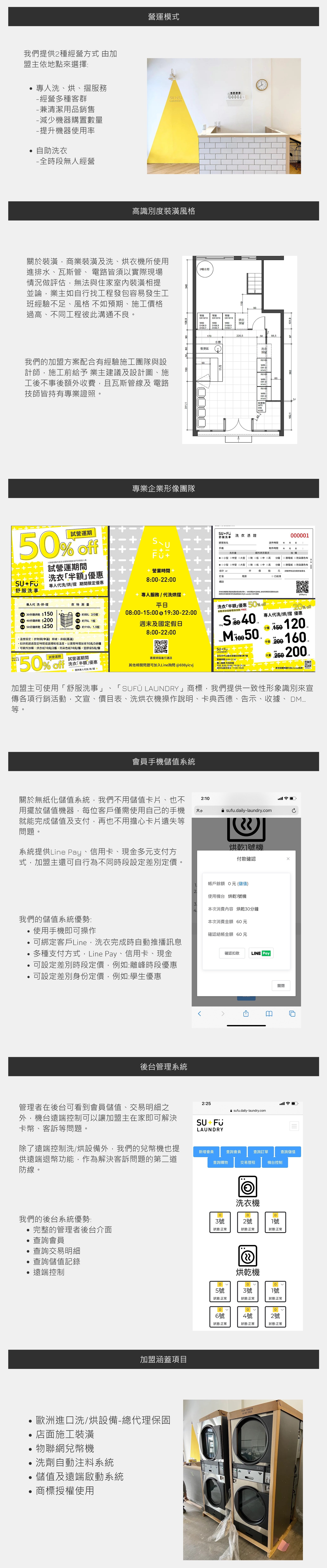 SUFU Laundry 企業形象與營運模式以及會員系統化管理
